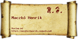 Maczkó Henrik névjegykártya