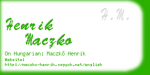 henrik maczko business card