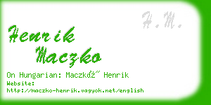 henrik maczko business card